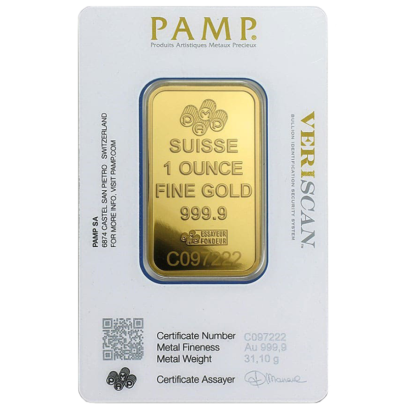 1 oz Gold Bar Pamp Suisse - Image 2
