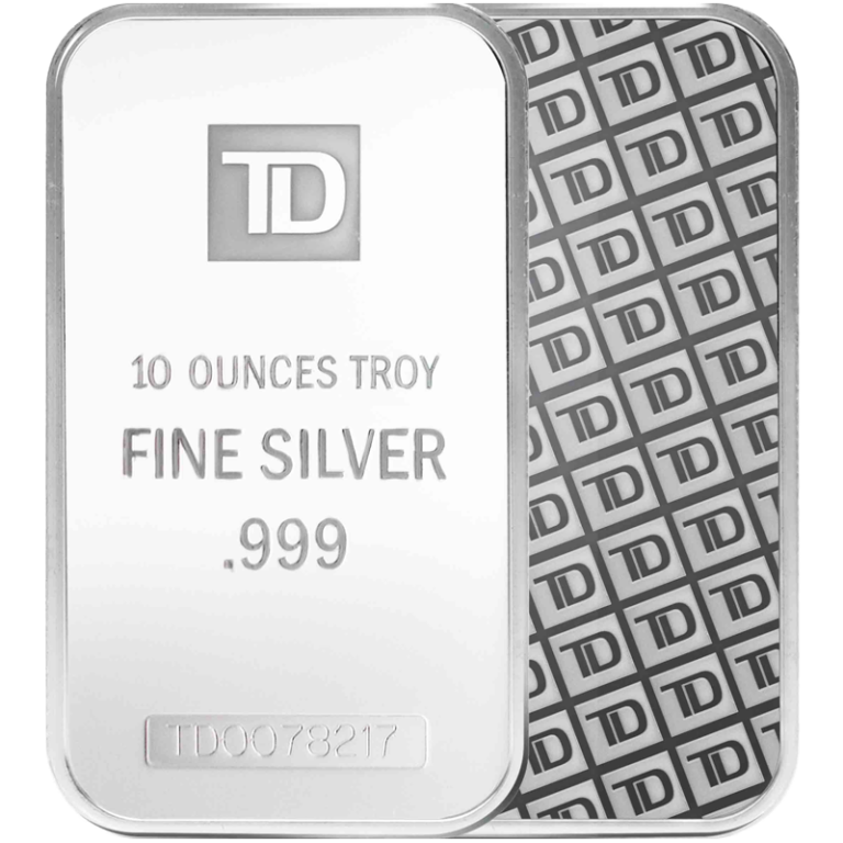 10 OZ Silver TD Bank Bar In Mississauga | Fine Gold Bullion